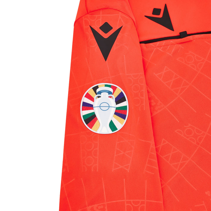 UEFA EK 2024 Scheidsrechtersshirt - Neon Rood - Lange Mouwen