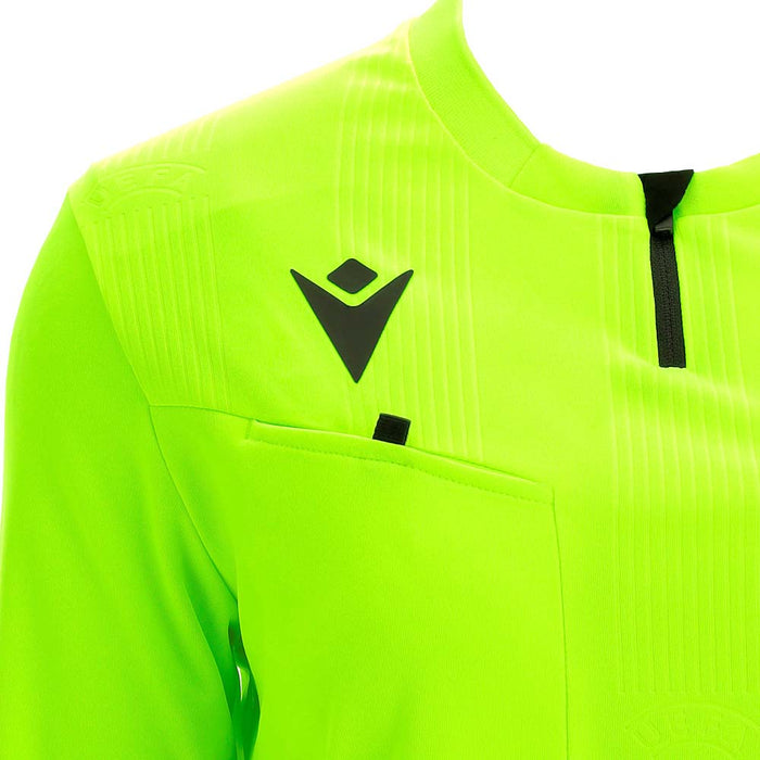 UEFA 2021 Scheidsrechtersshirt Vrouwen Neon Geel Lange Mouwen | €74,99 | Macron | Wedstrijdkleding | Maat: XS, S, M, L, XL | Kleur: Neon Geel | Scheidsrechters.nl
